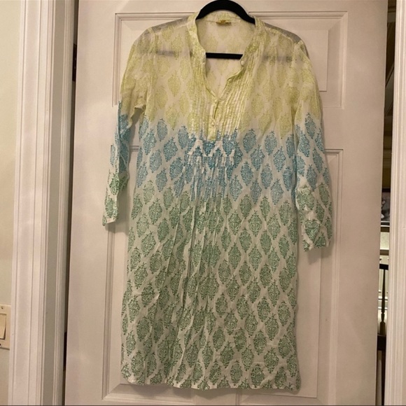 Roberta Roller Rabbit Block Print Cotton Tunic - Picture 1 of 6